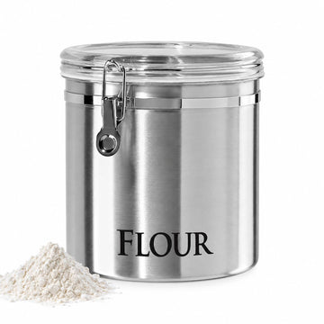 Jumbo 8" Stainless Steel Flour Clamp Canister - Flour & Food Storage