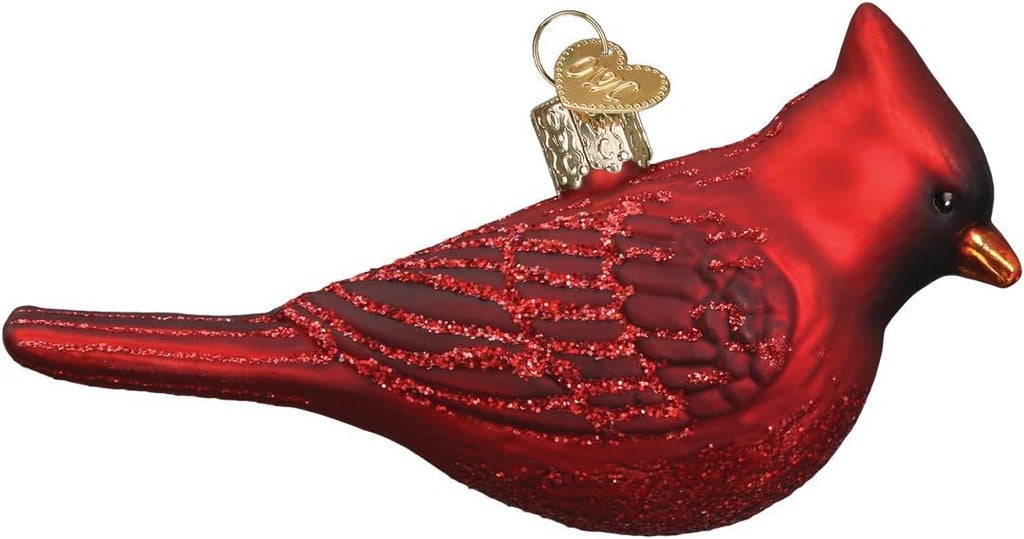 Ornaments: Bird Watcher Collection Glass Blown Ornaments,Northern Cardinal - Set of 4