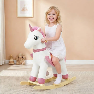 Unicorn Baby Rocking Horse for Kids 3-6 Years, Rainbow Fairy Unicorn Rocking Horse, Stuffed Ride-on Animal Rocker