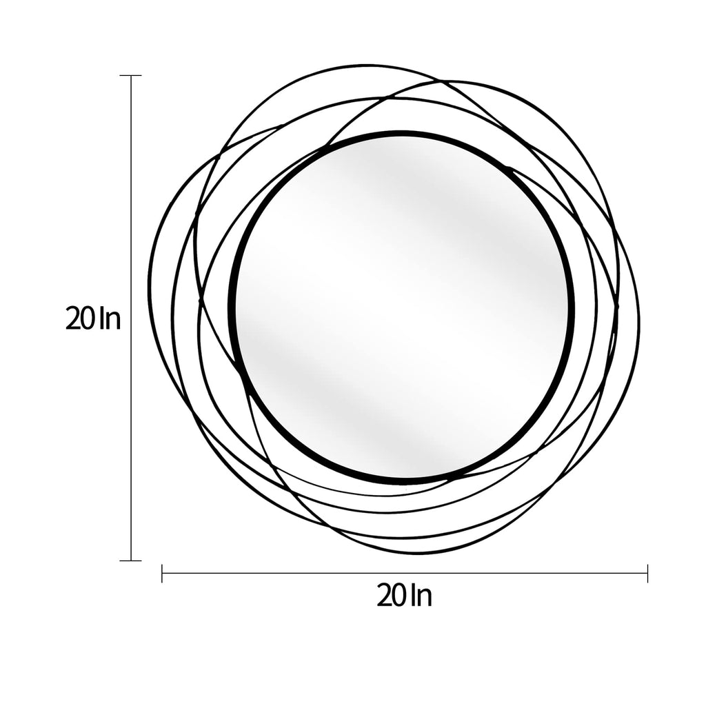 20 Inch Round Black Wall Mirror