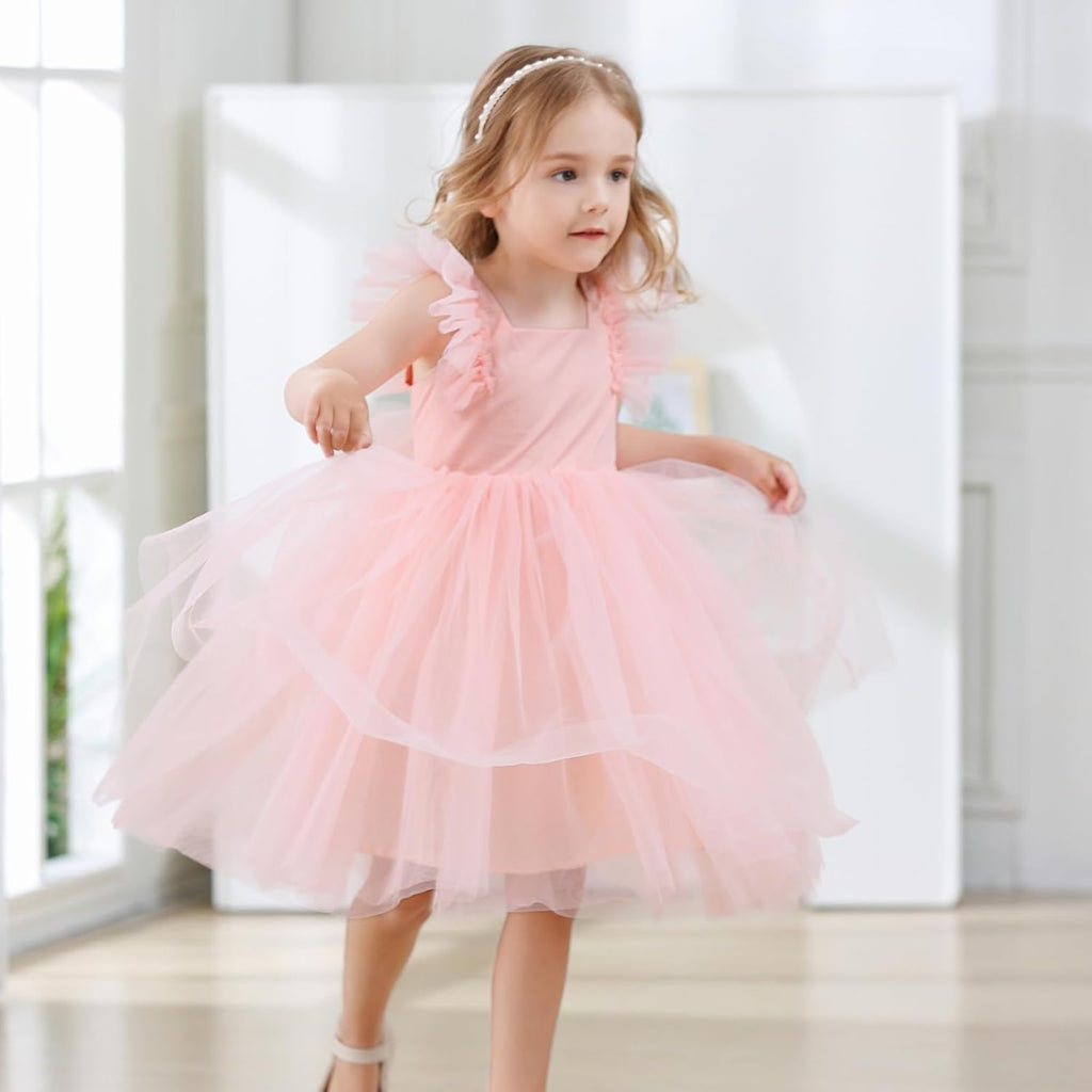 Toddler Girls Vintage Party Dress A-Line Tulle Flower Girl Dresses