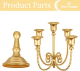Candelabra Gold Candle Holders - 5 Arm 11.8" Wedding Candlestick Holder for Theme Party Table Centrepiece Decor