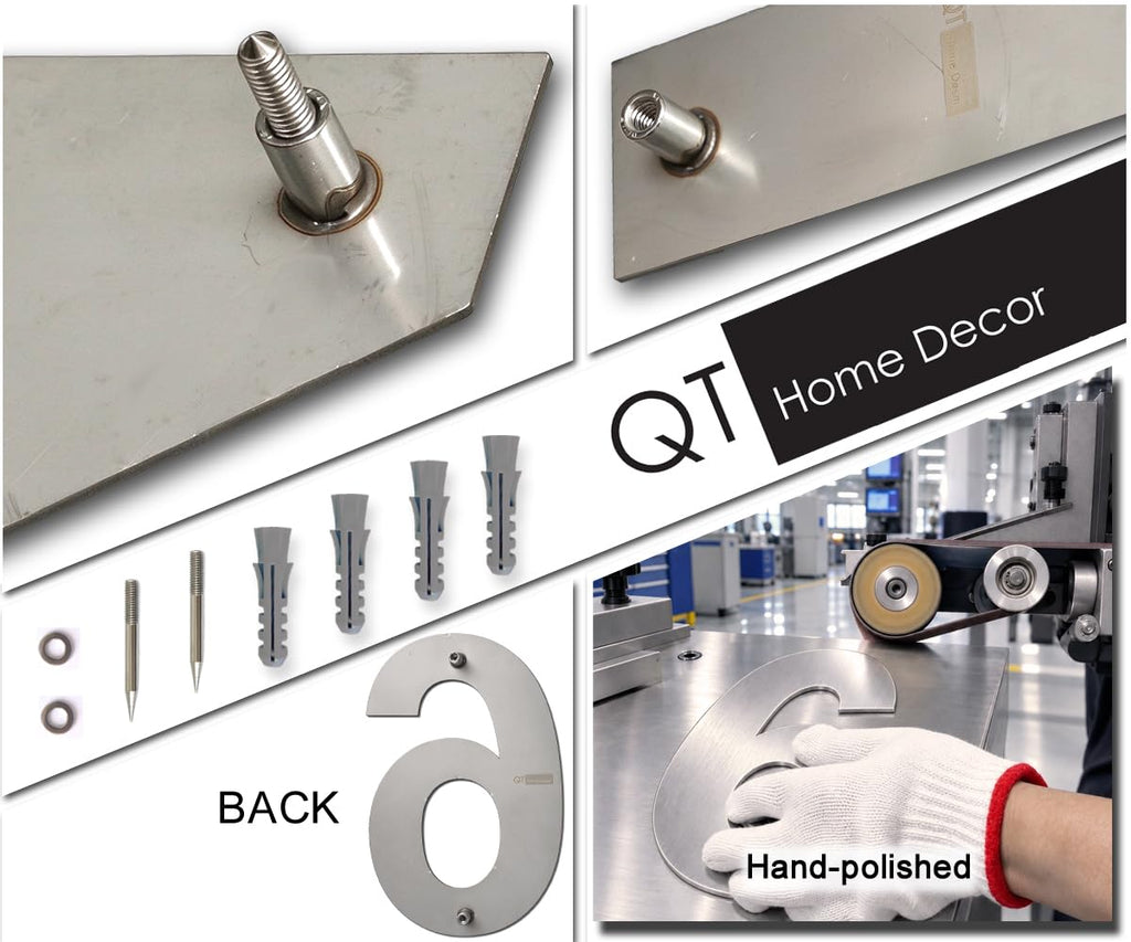 4 Inch Floating House Number 6/9 - Brushed 304 Stainless
