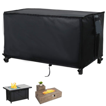 Rectangular Fire Pit Cover 44 x 32 Inch, Gas Fire Pit Table Covers 40-44 Inch Patio Firepit Cover Waterproof Outdoor