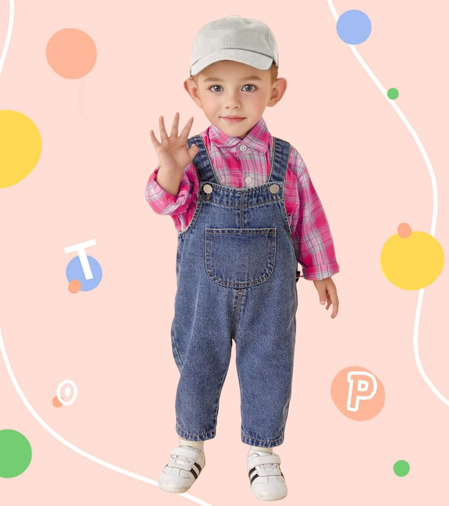 Baby Denim Overall Toddler Soft Cute Workwear Bib Pants Jeans Jumpsuit