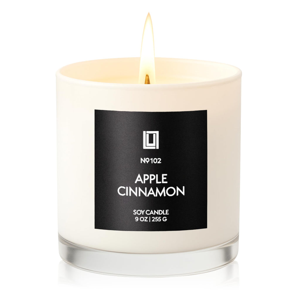 Apple Cinnamon | Luxury Scented Soy Jar Candle | Hand Poured in The USA | Highly Scented & Long Lasting (9 Oz.)
