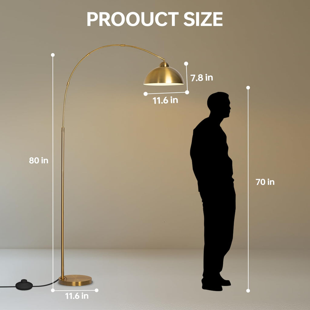 Floor Lamp with 3 Light Modes Adjustable- Modern Arc Standing Tall Lamp Dimmable Brightness, Perfect, and Office