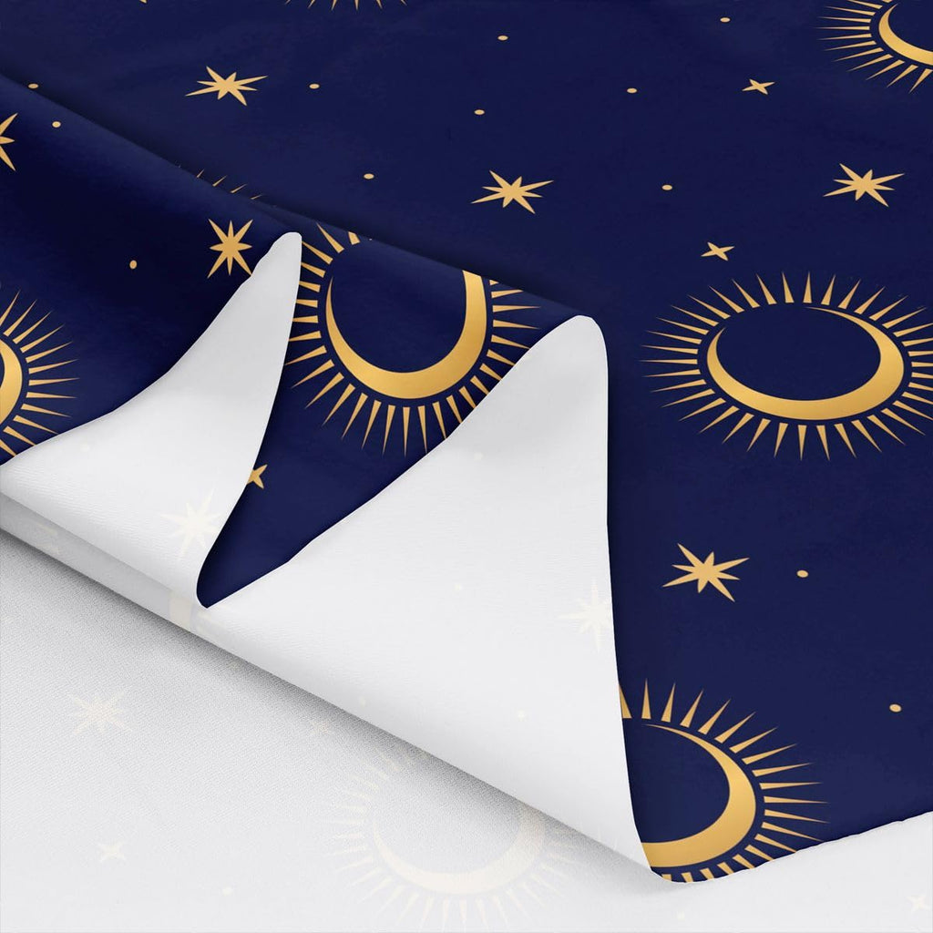 Gothic Style Fabric by The Yard Star Moon Galaxy Polka Dot DIY Craft Hobby Fabric by The Yard Blue Night Sky Print