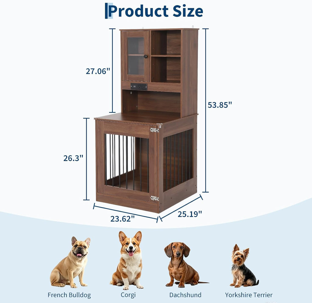 Dog Crate Furniture for Small Dogs, Wooden Dog Kennel Nightstand
