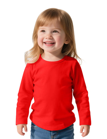 Toddler Girls Long Sleeve Shirts Soft Cotton Crewneck T-Shirts Tops
