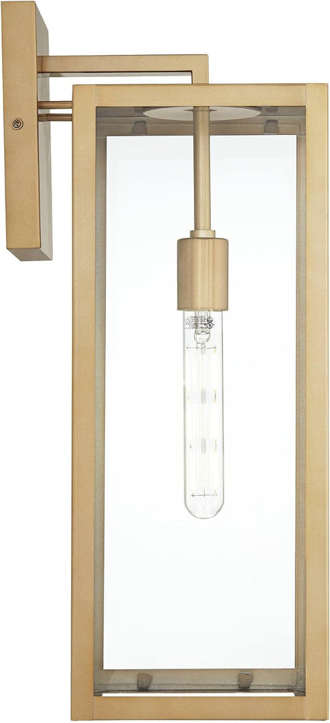 Titan 20 1/4" Soft Gold Clear Glass Modern Outdoor Wall Lantern
