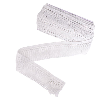 Boho Fringe Tassel Trim, 2.3'' Wide Cotton Tassel Fringe for Clothes Curtains Sewing Crafts (White) - 10 Yards