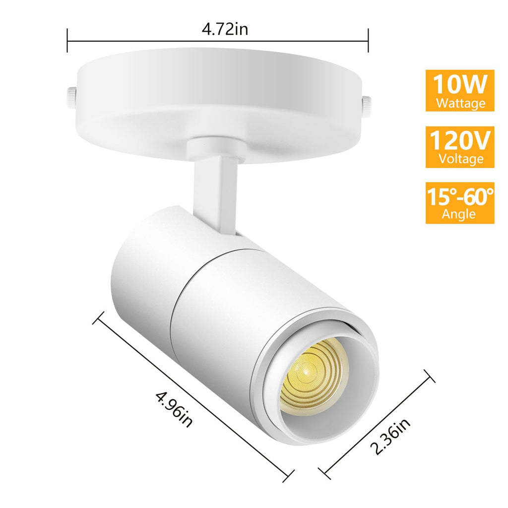 Zoomable Ceiling Spot Lights Indoor, 10W 1000lm White