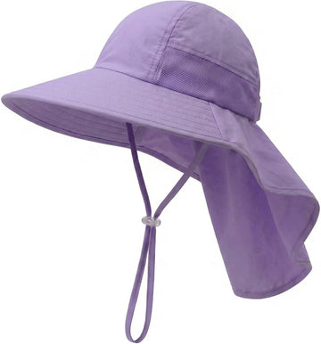 Toddler Sun Hat Kids Bucket Hat UPF 50+ Wide Brim Neck Flap - Adjustable Baby Beach Hat Summer Play Essentials
