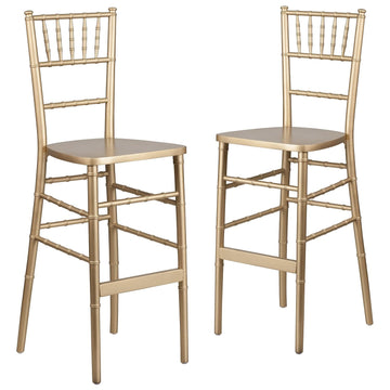 Hercules Wood Chiavari Chair, Gold, 2-Pack