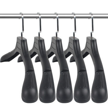 Suit Hangers for Men 15 Pack, Extra Wide Suit Hanger Non Slip Width 17.7", Thick Plastic Coat Hangers Black with