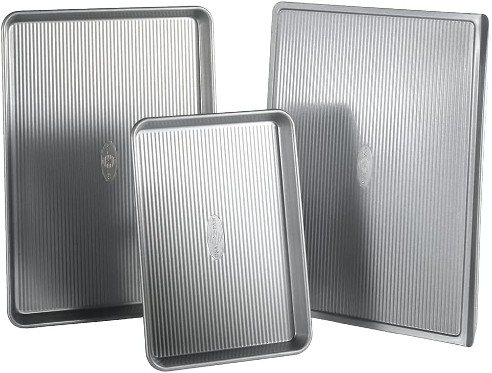 3-Piece Warp Resistant Non-Stick Aluminized Steel Bakeware Set