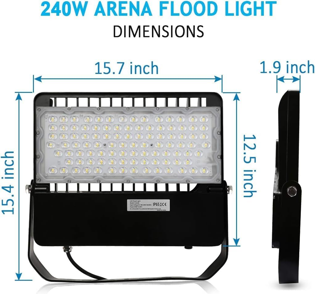 LED Flood Light Outdoor, 240W Equivalent 1500W Stadium Lights 3Pack | 36000Lumen Commercial Lighting, High-Intensity