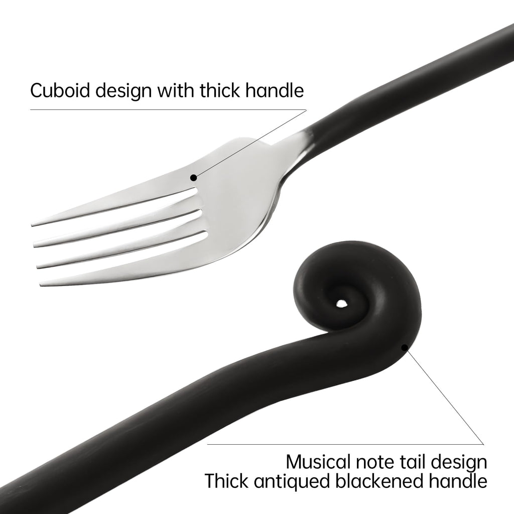 Silverware Set Musical Note Handle 40-Piece 18/10 Stainless Steel for 8