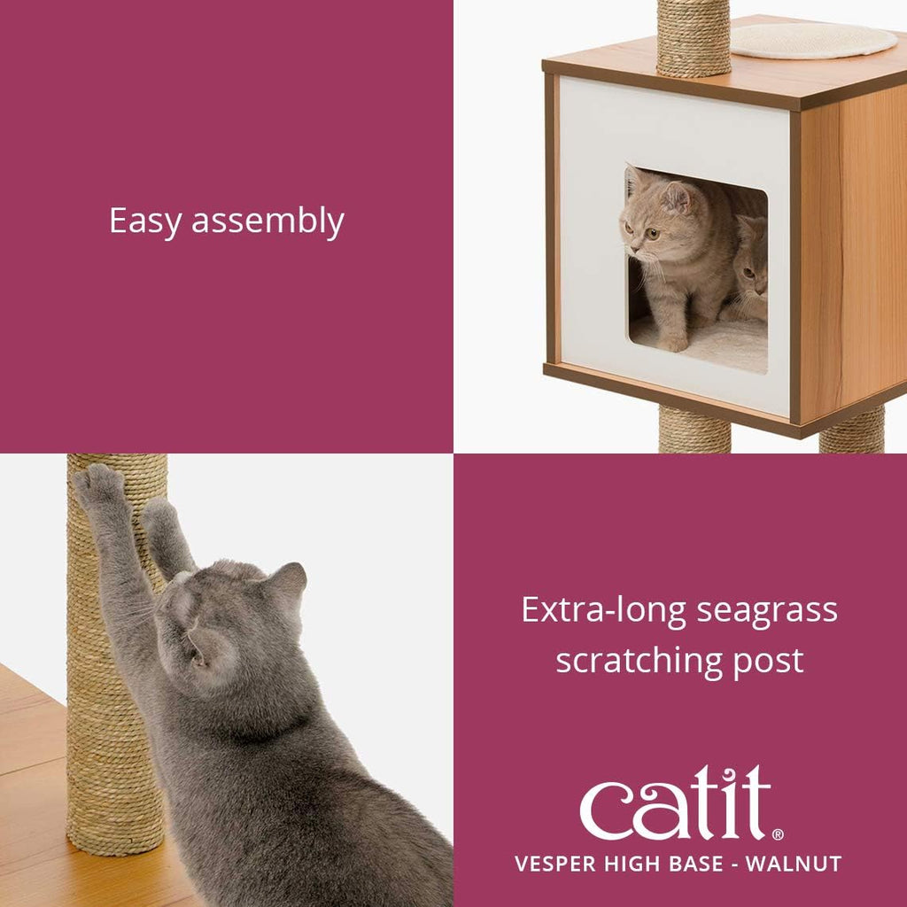 Cat Tree, High Base, Walnut, 52045