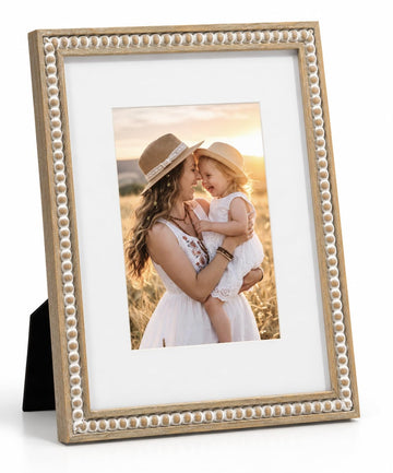Boho 8x10 Picture Frame Farmhouse White Wood Photo Frame