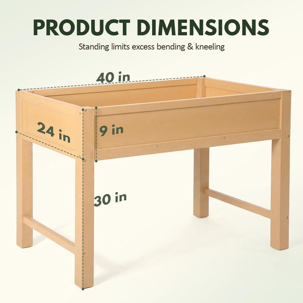 Raised Garden Bed with Legs, 40" HIPS Sturdy Elevated Planter Box | Raised Garden Bed s & Decks, Easy Assembly, 200