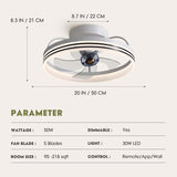 20" Ceiling Fans with Lights, 360¡ Rotating Ceiling Fan with Lights and Remote, 6 Wind Speeds Smart Flush Mount Ceiling Fan for Bedroom, Dining Room and Kitchen A101-B0CD1V7LBW