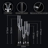 4PCS 5 Arm Acrylic Candelabra for Table Wedding Centerpiece,Crystal Clear Candle Stick Holders Candelabra Centerpiece