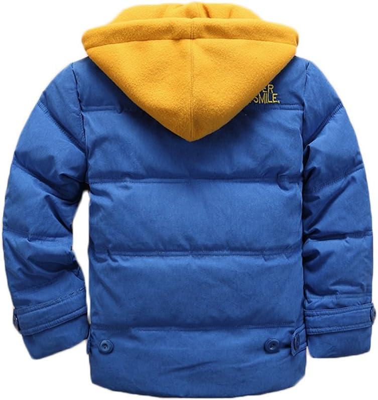 Boys Winter Puffer Hooded Jacket, Insulated Outdoor Casual Coat