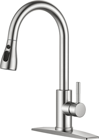 Kitchen Faucets with Pull Down Sprayer, Brushed Nickel