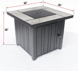 30" Propane Fire Pit with Real Ceramic Tabletop, 50000 BTU Gas Firepit Table with Lid & Glass Rock, Outdoor Fire Pit for Dining or Party, Firepit for - Image 6