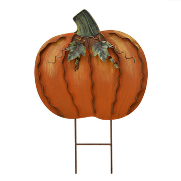 Metal Pumpkin Stakes Yard Signs Fall Decor Decorative Lawn Garden Stake