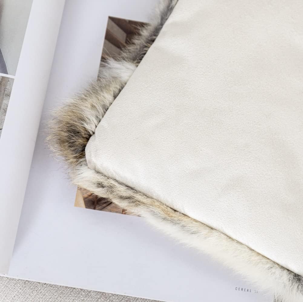 Real Fur Blanket Throw for Couch Tan Fur Throw Blanket Fuzzy Fluffy Super Soft Furry Plush Decorative Comfy Shag