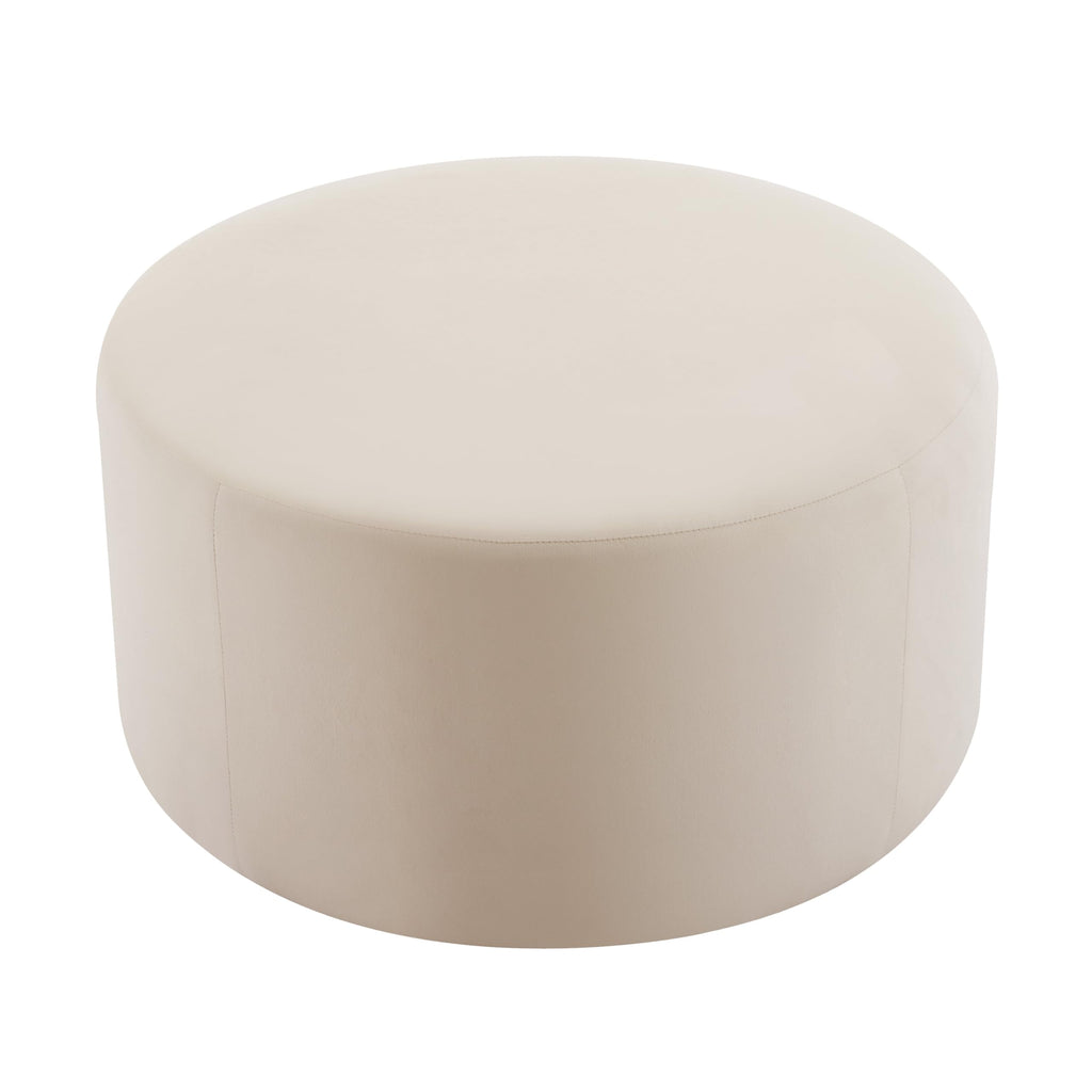 30" Modern Round Velvet Ottoman, Multifunctional Extra Seat, Side Table, Foot Rest, Stuffed Pouf Footstool Bedroom