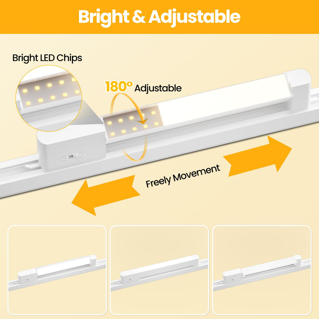 5 Color Linear H Track Lighting Heads Dimmable, White 25W 1 Pack