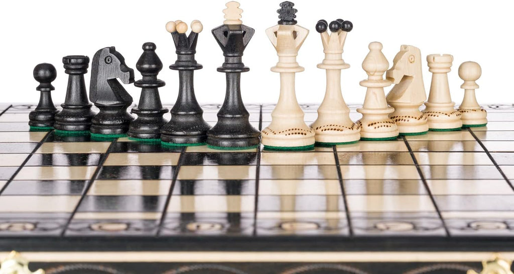 Beautiful Handcrafted Wooden Chess Set with Wooden Board and Handcrafted Chess Pieces - Gift idea Products (16'' (40