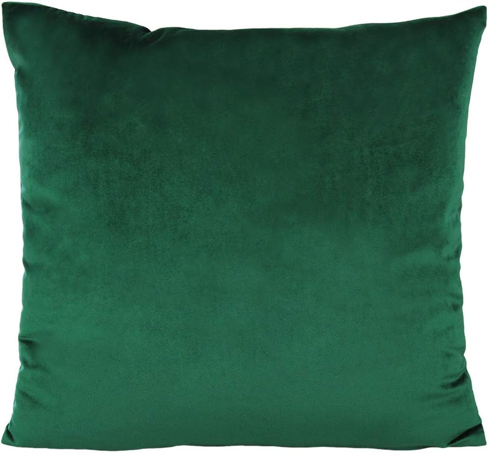 Throw Pillow Covers 18x18 Set of 2 Emerald Green Velvet Decor Dark Forest Christmas Decorative Xmas Cushion Couch