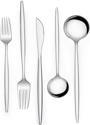 Silverware Set 20 Piece, Stainless Steel Flatware Set Service for 4, Cutlery Utensil Sets Restaurant, Include Knife