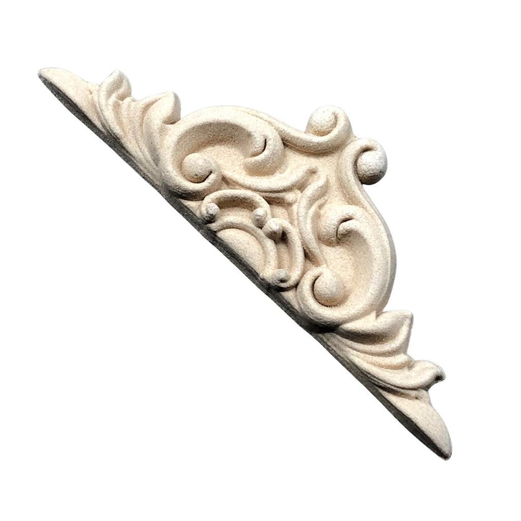 Pack of 2 Pediments - Wood Appliques - Heat Bendable & Flexible Onlays 10.5x3.5cm - DIY Craft, Furniture &
