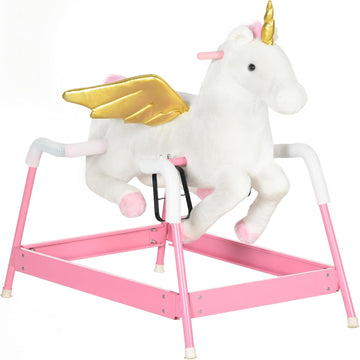 Kids Spring Rocking Horse Ride on Horse for Girls and Boys Pink
