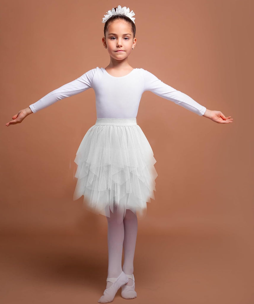 Girls Sweet Layered Mesh Skirt Party Birthday Dance Princess Skirt