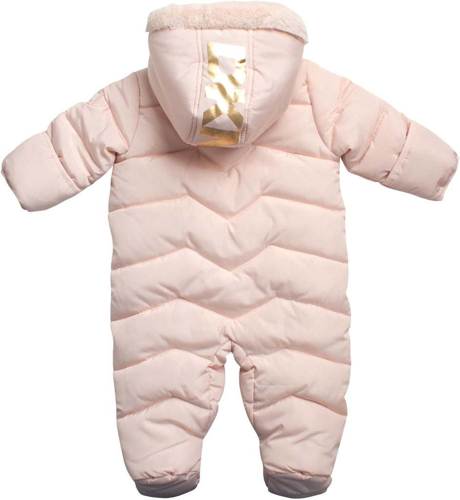 Baby Girls Snowsuit Fleece Lined Hooded Winter Pram Infants Toddlers