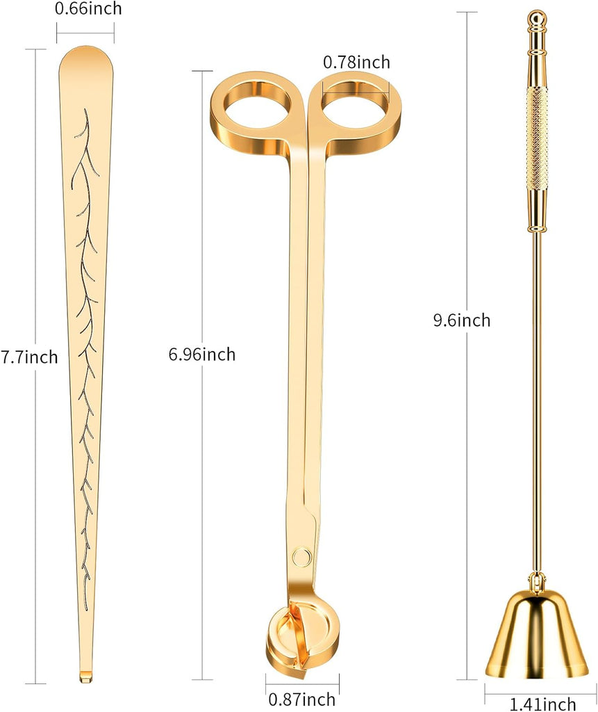 Candle Wick Trimmer, Candle Snuffer and Wick Dipper & Candle Accessory Set, 3 in 1 Candle Care Kit for Candle Lover