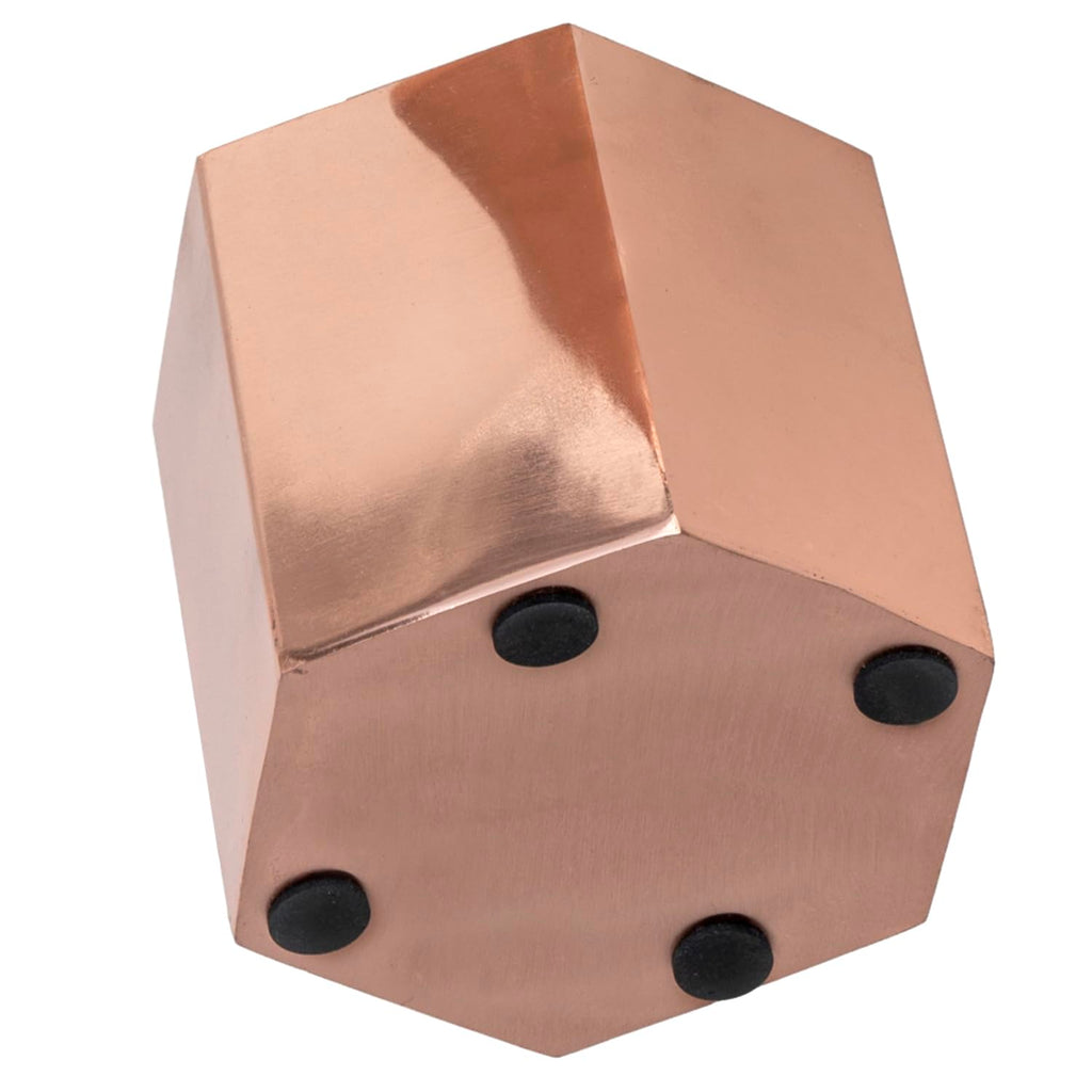 Copper Tone Metal Hexagon Succulent Cactus Planter Pots, Set of 2