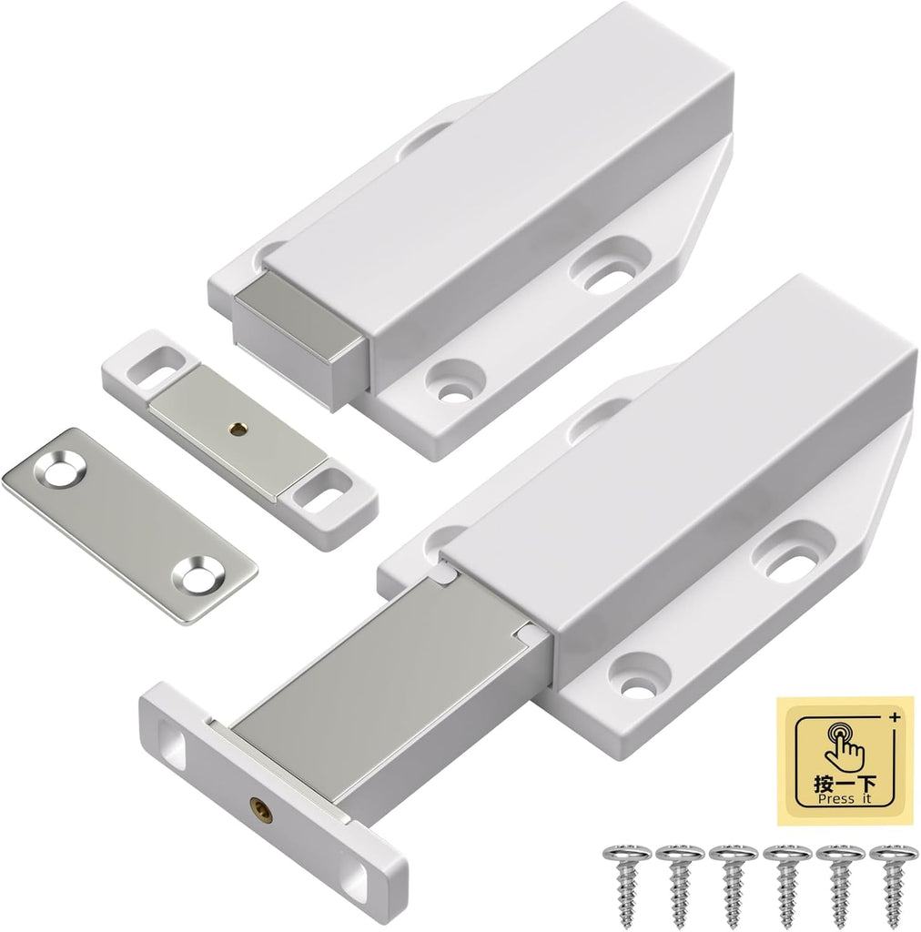 Magnetic Push Latch Heavy Duty Push to Open Cabinet Hardware Magnetic Touch Latches for Large Door Push Release Latches