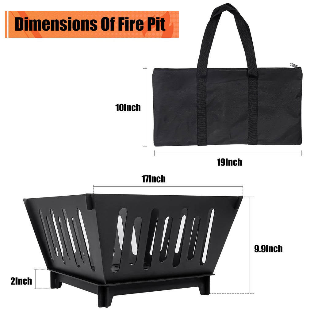 17-Inch Portable Fire Pit with Carry Bag