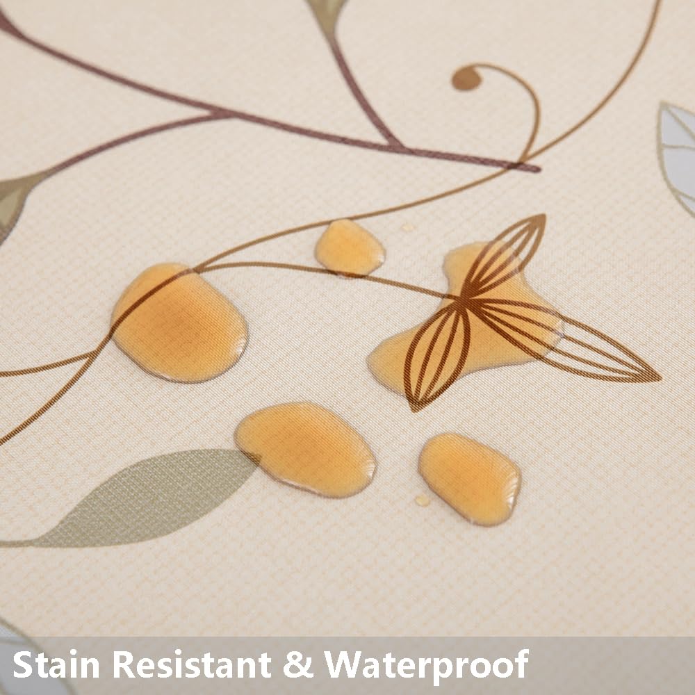 Heavy Duty Vinyl Tablecloth Beige Plastic Table Cloth Waterproof Wipeable Oilcloth Tablecloths for Rectangle Tables
