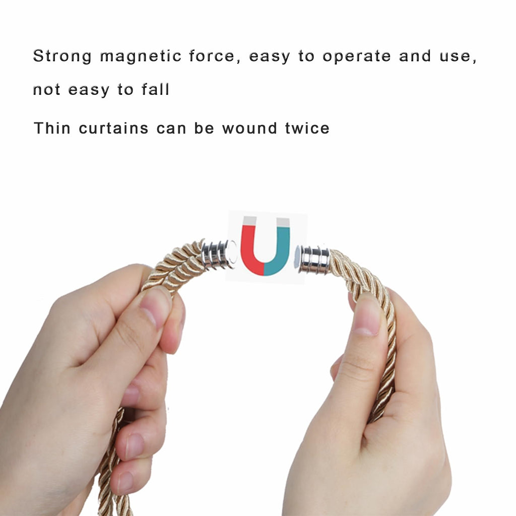 Magnetic Curtain Tiebacks Handmade Tassel Drapery Holdback,4P