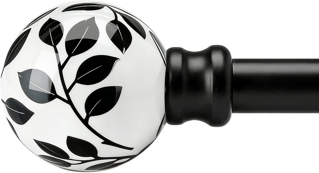 Ceramic Black Curtain Rods for Windows Heavy Duty 1" Diameter iron