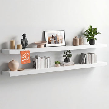 60 Inch Floating Shelves, High-End Solid Pine Wood, Set of 2